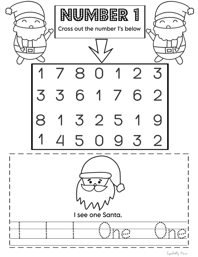 Christmas Math Worksheets For Preschoolers | Pre K Number inside Pre-K Christmas Math Worksheets