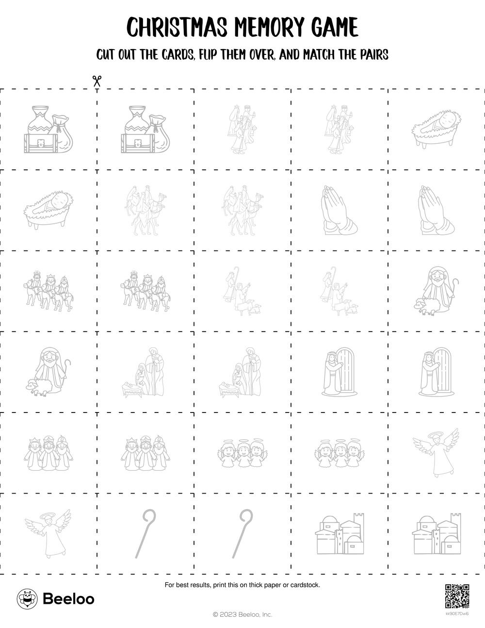 Christmas Memory Game • Beeloo Printable Crafts And Activities For with regard to A Christmas Memory Worksheets Answers