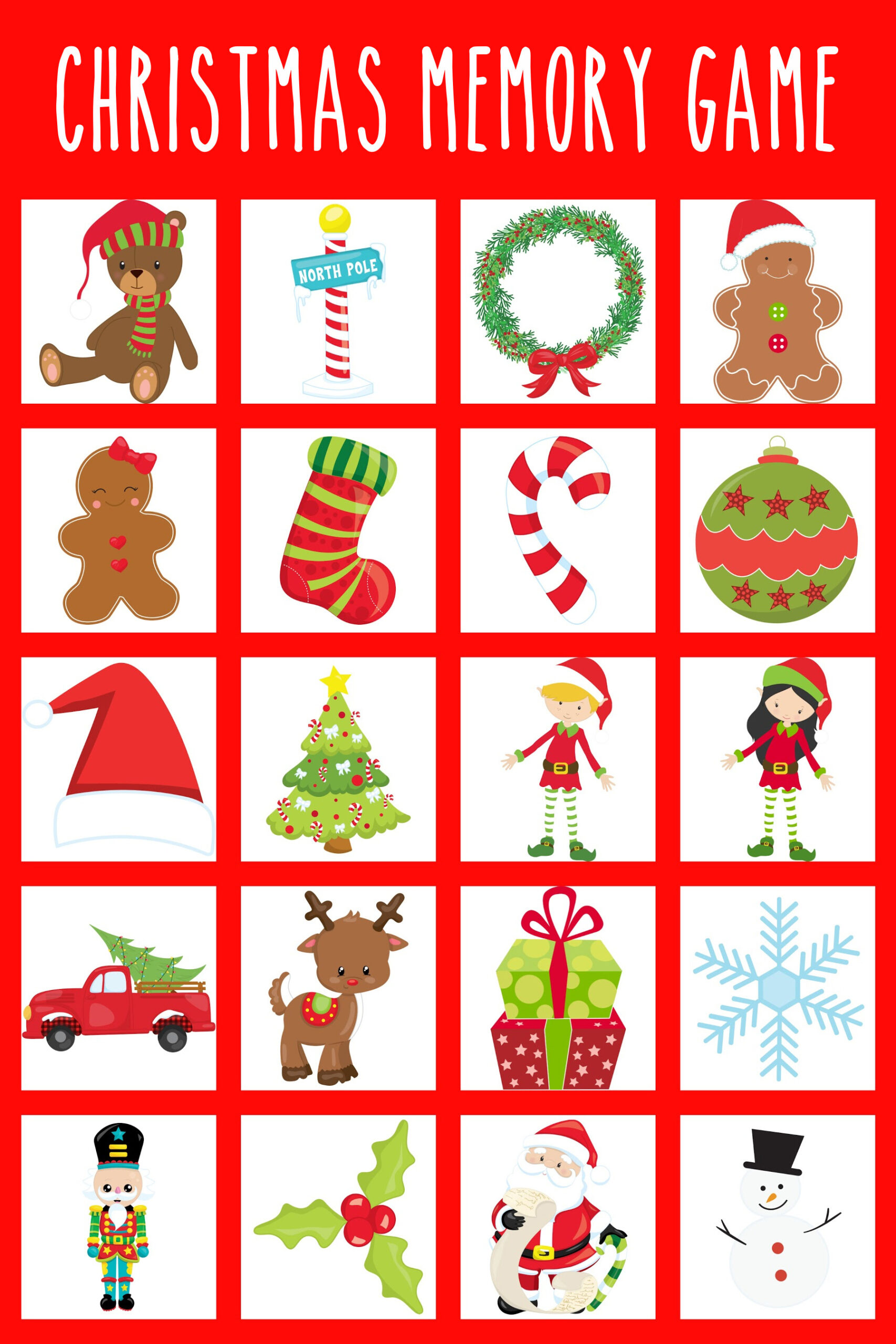 Christmas Memory Game - Free Printable - Extreme Couponing Mom throughout A Christmas Memory Worksheets