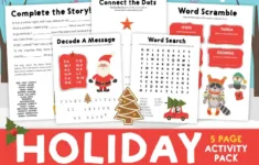 Christmas Printable Activities For Kids - 5 Minutes For Mom regarding 12 Days of Christmas Statistics Worksheets