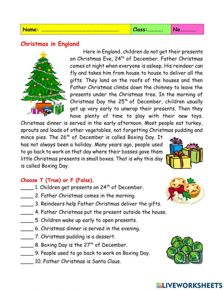 Free Christmas Comprehension Worksheets Printable