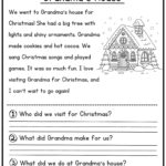Christmas Reading Comprehension Printable   Kindergarten   First In Christmas Reading Worksheets