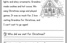 Christmas Reading Comprehension Printable – Kindergarten – First in Christmas Reading Worksheets