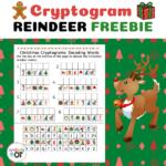 Christmas Reindeer Cryptogram Freebie | Madeteachers With Free Printable Christmas Cryptogram Worksheets