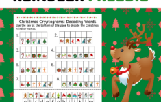 Christmas Reindeer Cryptogram Freebie | Madeteachers with Free Printable Christmas Cryptogram Worksheets
