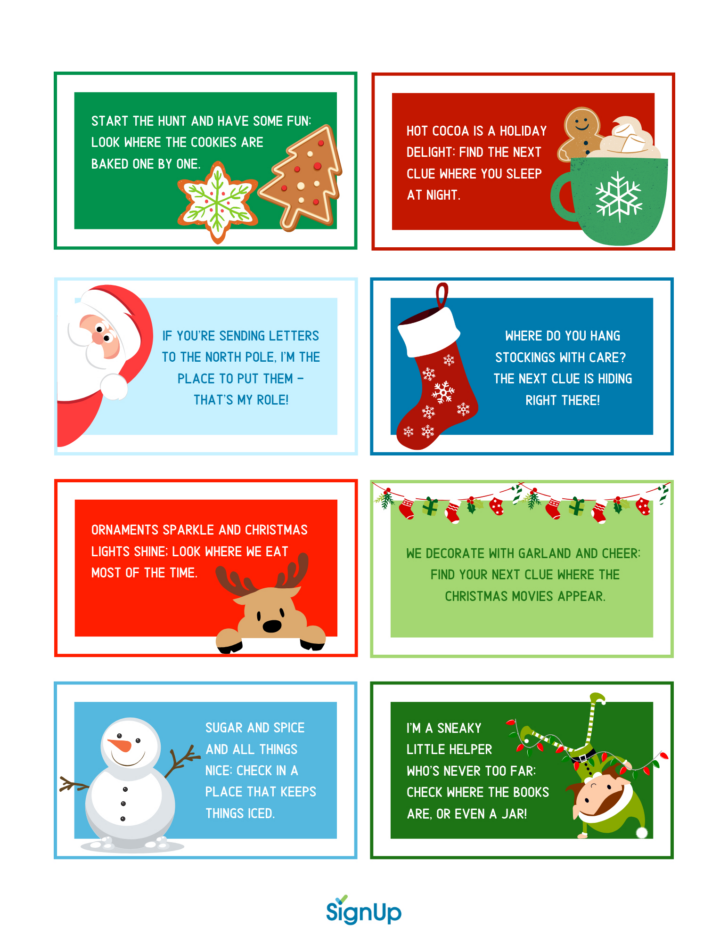 Christmas Scavenger Hunt Worksheets