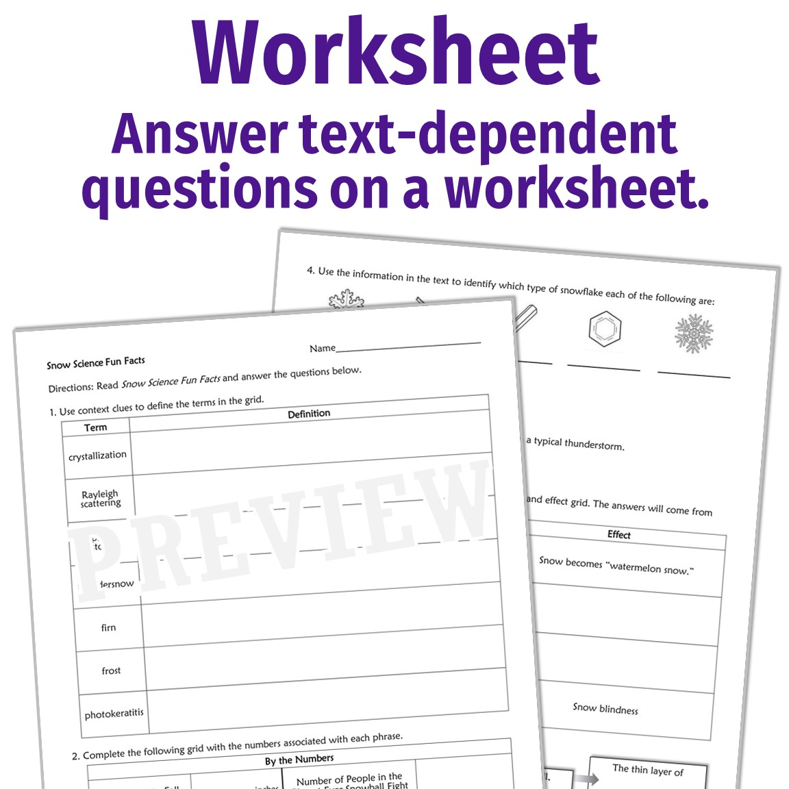 Christmas Science Of Snow Reading And Worksheet - Flying Colors regarding The Science Of Christmas Question Worksheets