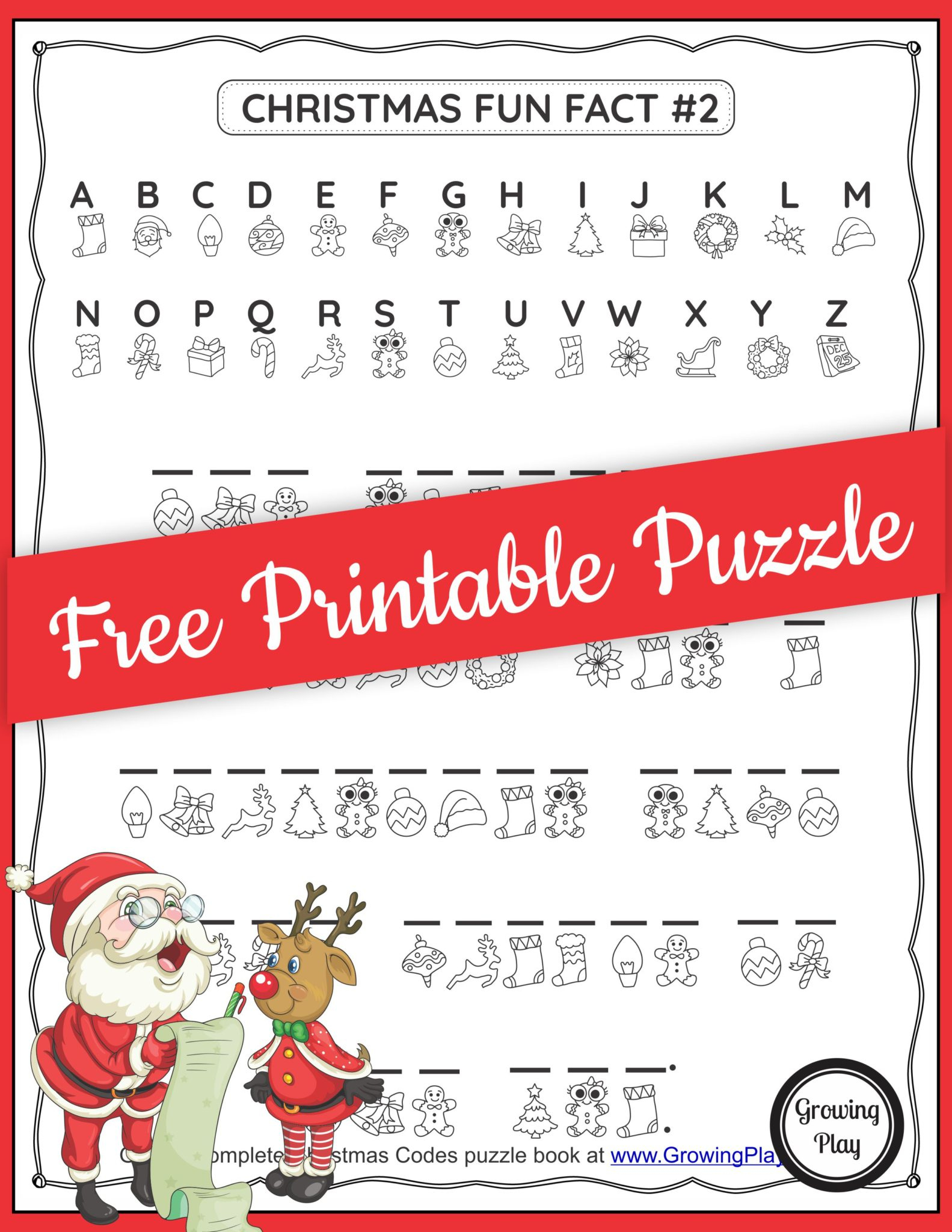 Christmas Secret Code Worksheet - Free Printable - Growing Play throughout Free Printable Christmas Secret Code Worksheets