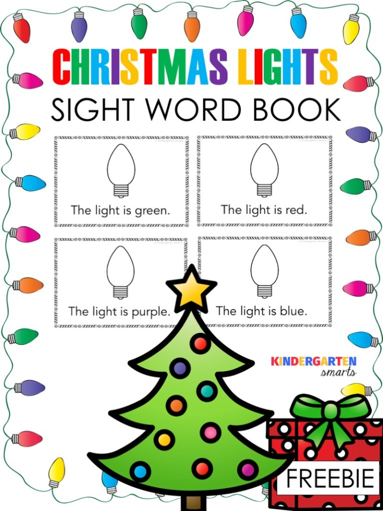 Christmas Sight Word Book With A Freebie - Kindergarten Smarts throughout Christmas Sight Word Worksheets