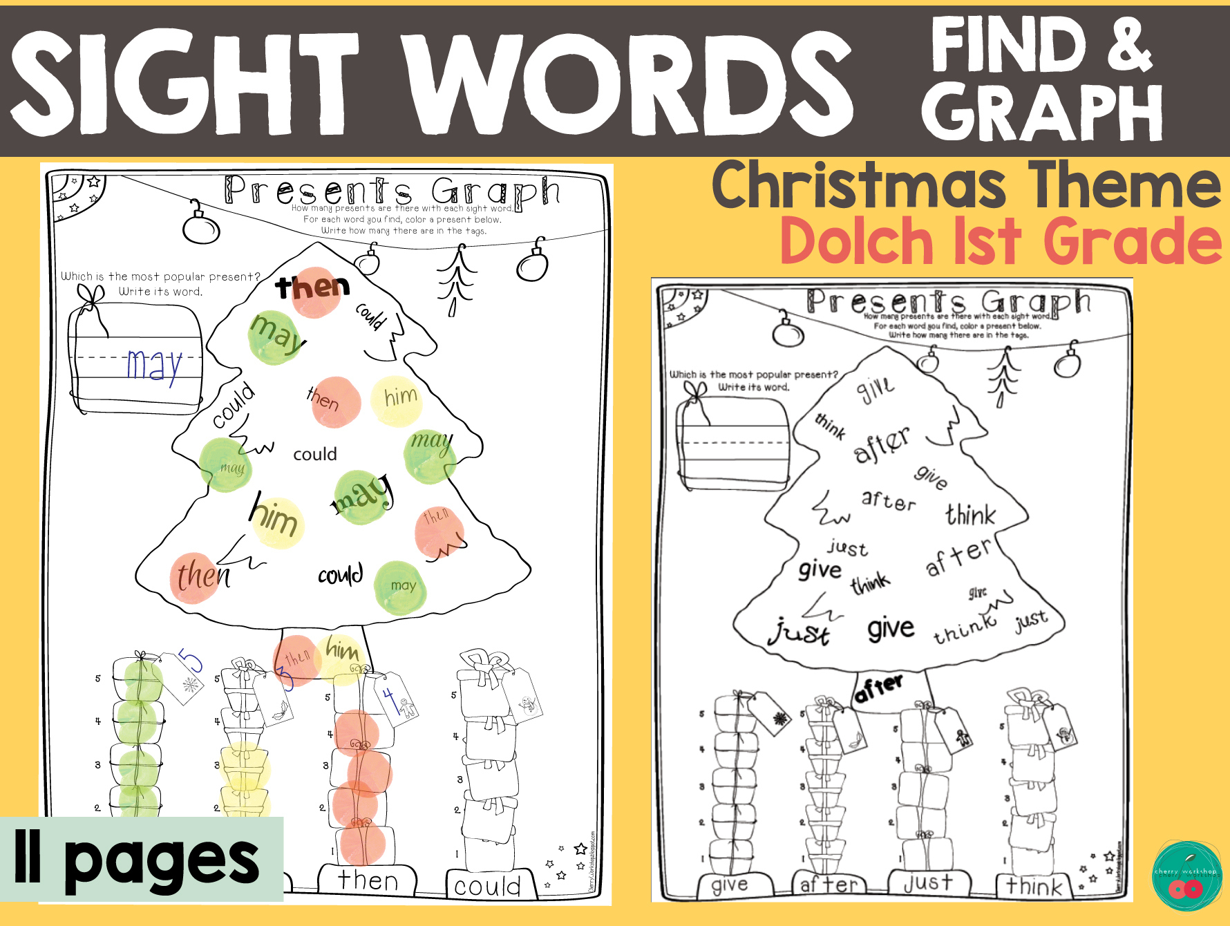 Christmas Sight Words 1St Grade regarding Christmas 1st Grade Worksheets