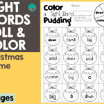 Christmas Sight Words Roll & Color Pertaining To Christmas Sight Word Worksheets
