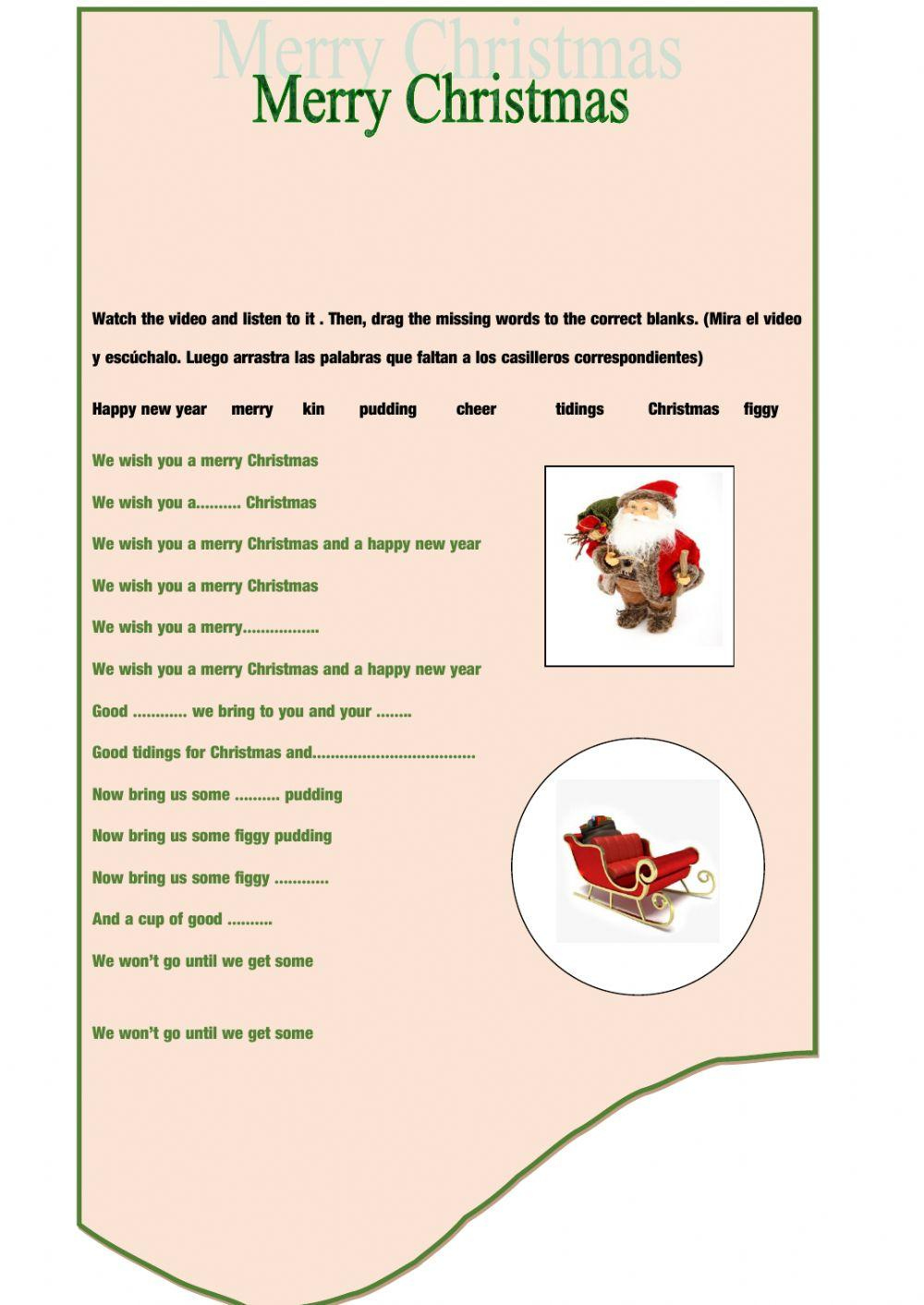 Christmas Song Interactive Worksheet - Worksheets Library with regard to Christmas Song Worksheets With Pictures