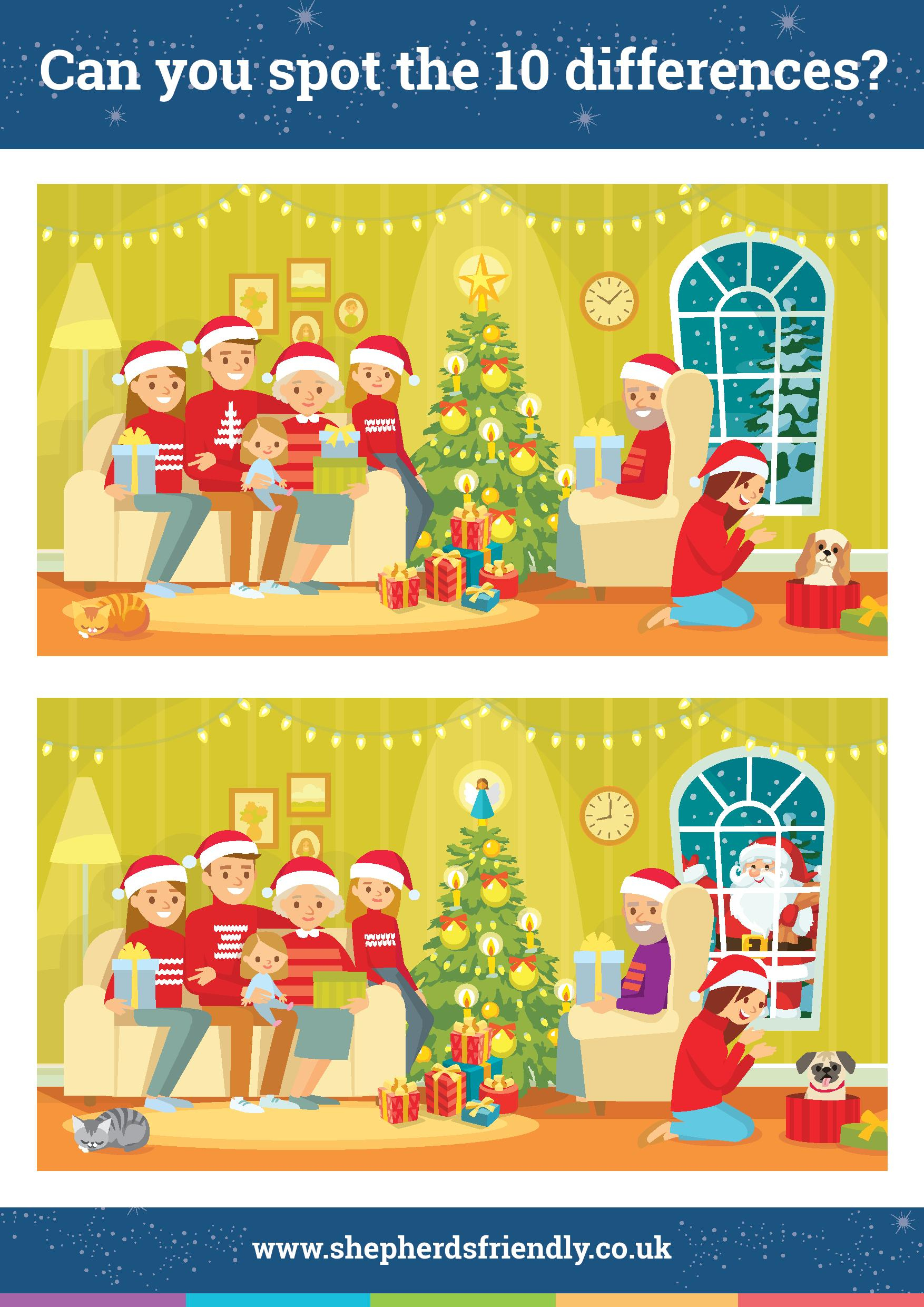 Christmas Spot The Difference | Shepherds Friendly within Spot the Difference Christmas Worksheets