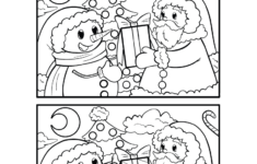 Christmas Spot The Difference Worksheet - Free Printable, Digital within Worksheets For Christmas For Kindergarten