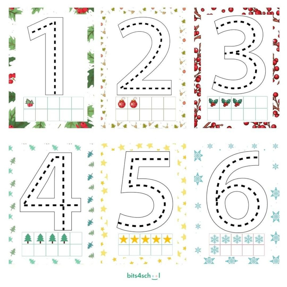 Christmas Tracing Numbers (Download) intended for Christmas Number Tracing Worksheets