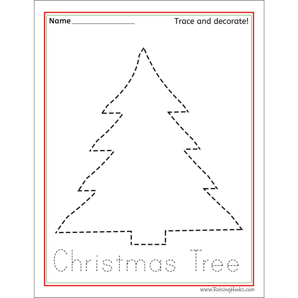 Christmas Tracing Worksheets - Raising Hooks pertaining to Christmas Tree Tracing Worksheets