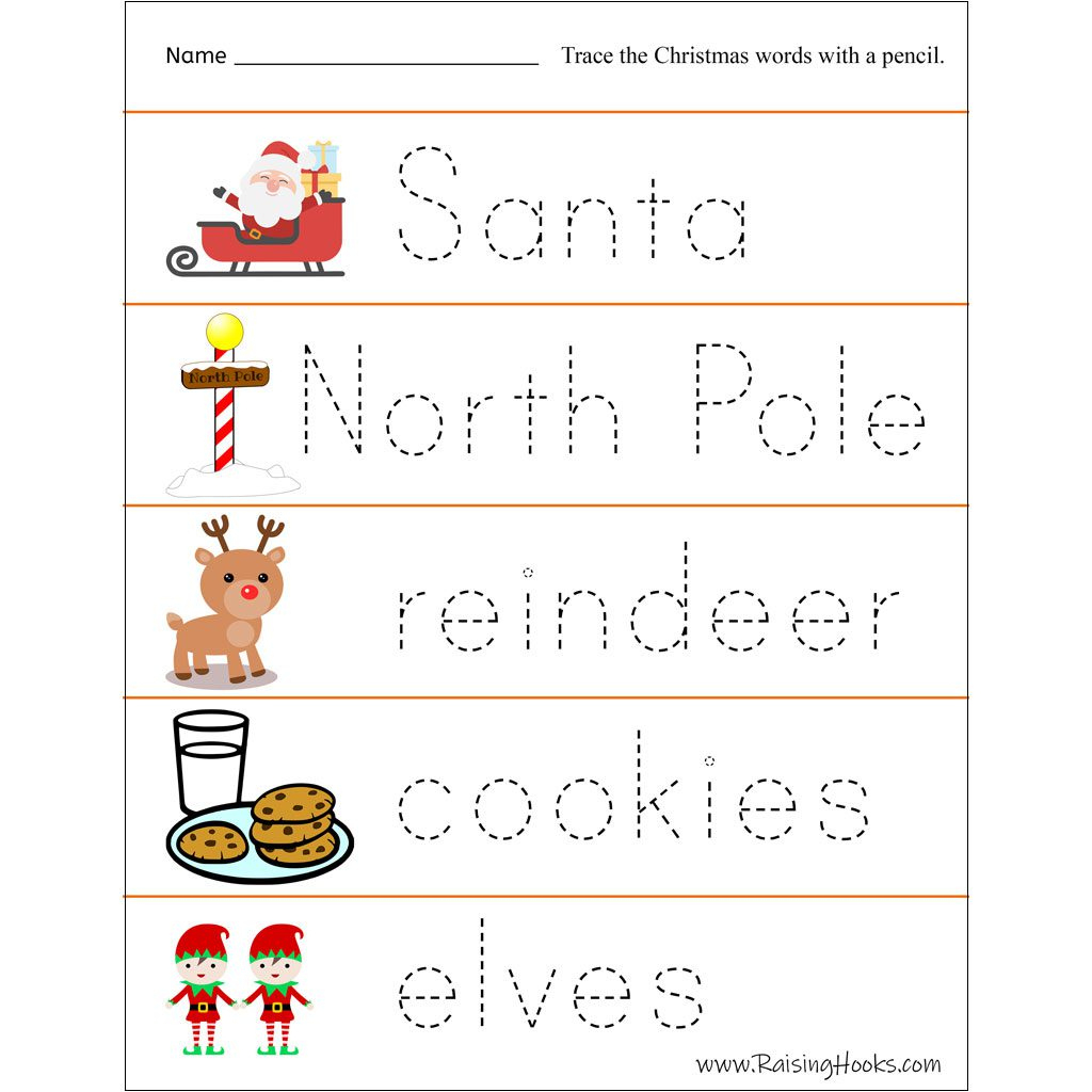 Christmas Tracing Worksheets - Raising Hooks within Free Christmas Tracing Worksheets