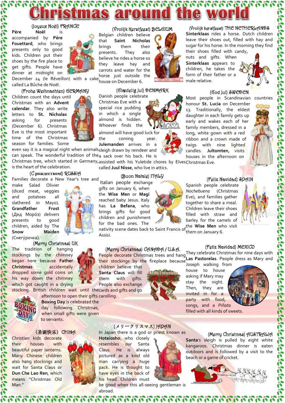 Christmas Traditions Online Activity - Worksheets Library with Christmas in Different Countries Worksheets