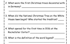 Christmas Traditions Reading Comprehension Passage | Made throughout 4th Grade Christmas Reading Comprehension Worksheets