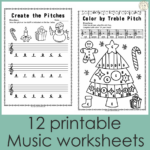 Christmas Treble Clef Note Reading Worksheets In Music Theory Christmas Worksheets