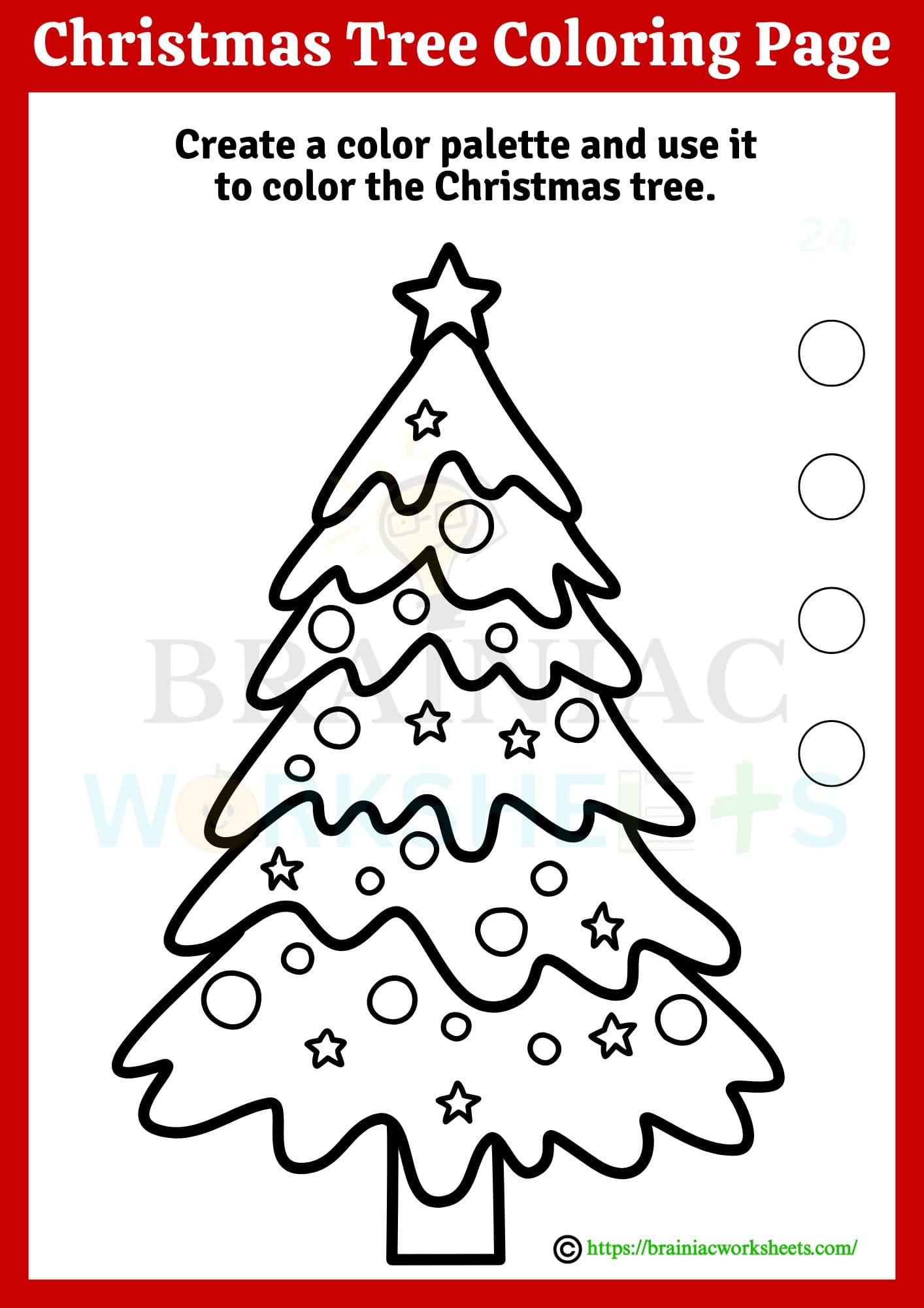 Christmas Tree Coloring Page Drawing Worksheet For Class 1 in Christmas Tree Drawing Worksheets