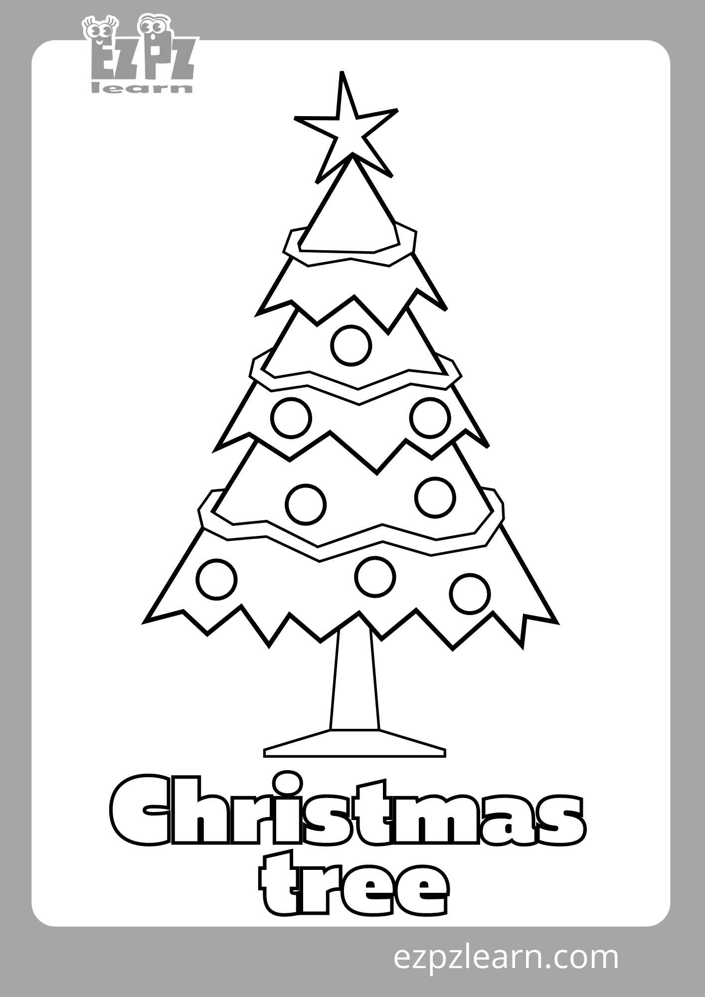 Christmas Tree Coloring Page - Ezpzlearn regarding Christmas Tree Color Worksheets