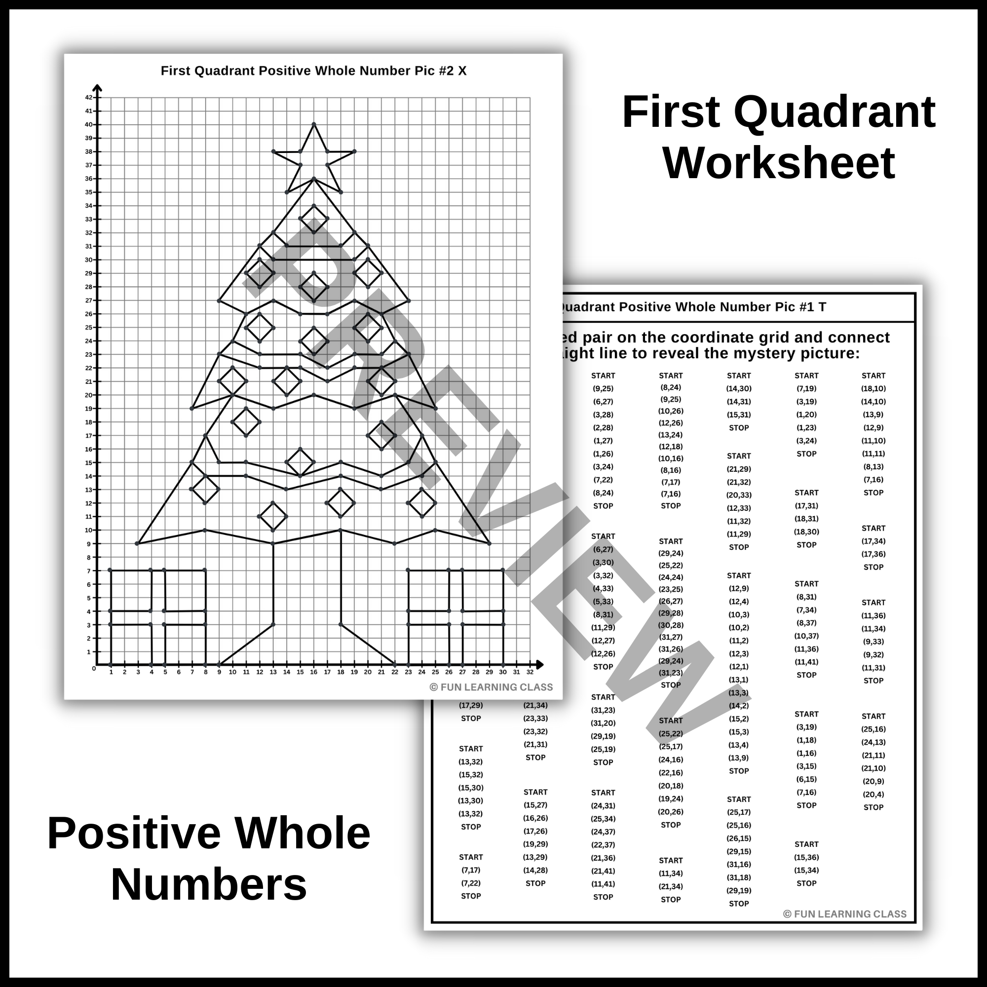Christmas Tree Coordinate Graphing Plotting Points Ordered Pairs with regard to Christmas Tree Graphing Worksheets
