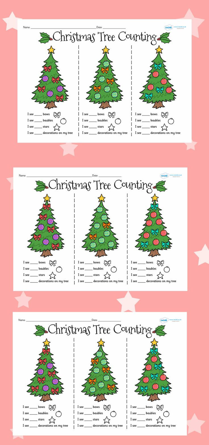 Christmas Tree Counting Worksheets regarding Christmas Tree Counting Worksheets