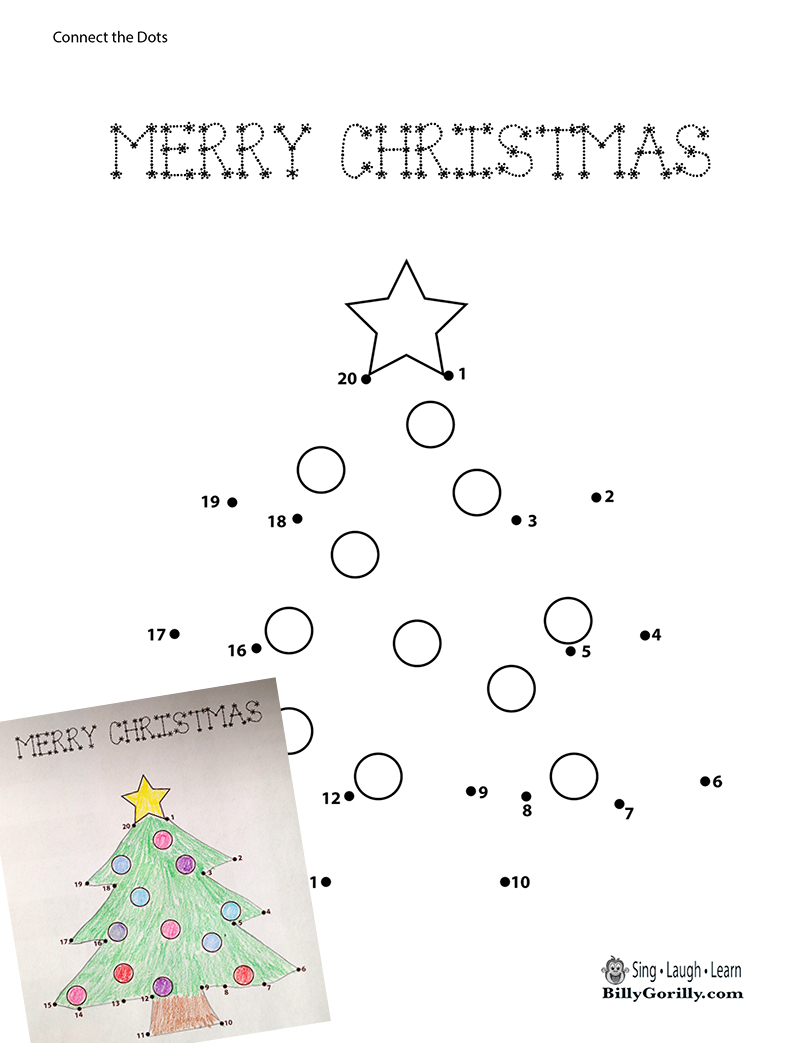 Christmas Tree Dot-To-Dot | Sing Laugh Learn inside Christmas Connect the Dots Worksheets
