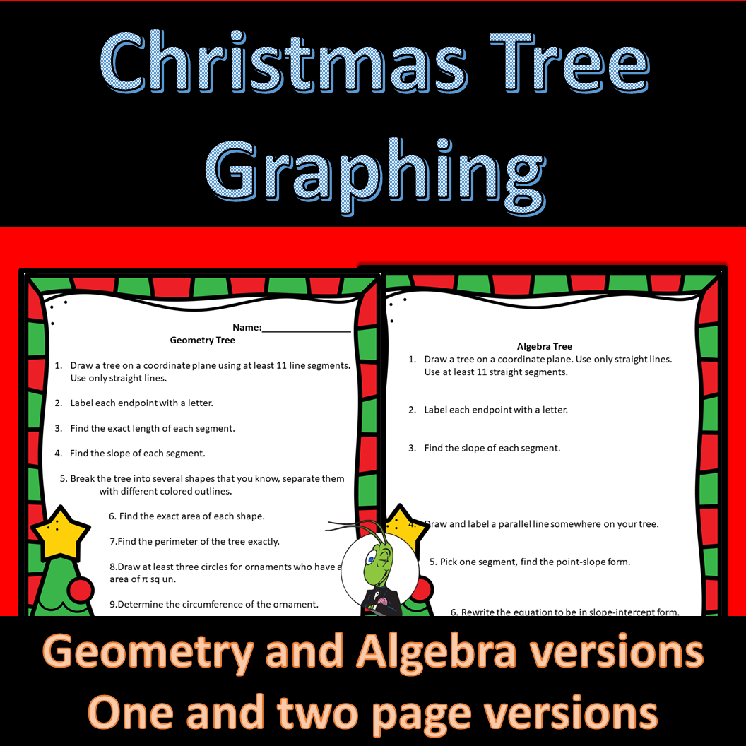 Christmas Tree Graphing Worksheet | Algebra | Geom | Madeteachers for Writing Linear Equations Worksheets Christmas Tree Answer Key