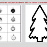 Christmas Tree & Ornaments Color Cut & Paste Free Printable Pertaining To Free Printable Christmas Cut And Paste Worksheets