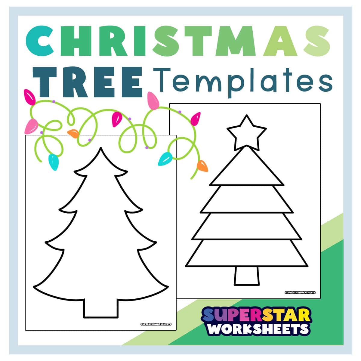 Christmas Tree Template (Free Printables) - Superstar Worksheets throughout Free Christmas Tree Worksheets