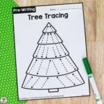 Christmas Tree Tracing Worksheets For Preschoolers   Worksheets Intended For Christmas Pre Writing Worksheets