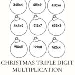 Christmas Triple Digit Multiplication Fact Fluency Practice Worksheets Within Christmas Math Worksheets Multiplication
