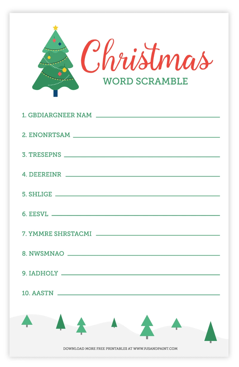 Christmas Word Scramble | Free Printable Christmas Activities regarding Christmas Word Scramble Worksheets