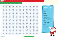 Christmas - Word Search #9 - Super Simple inside Super Teacher Worksheets Merry Christmas Word Search Answers