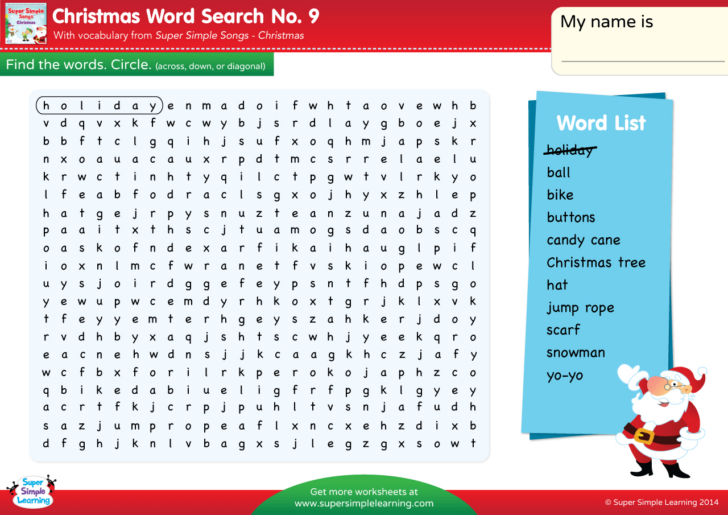 Super Teacher Worksheets Merry Christmas Word Search Answers