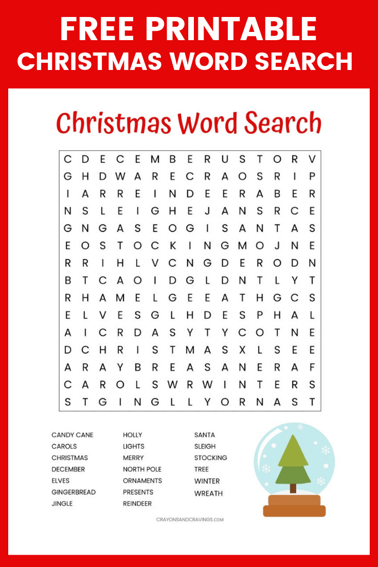 Christmas Word Search Printable (For Kids Or Adults) inside Free Christmas Puzzle Worksheets