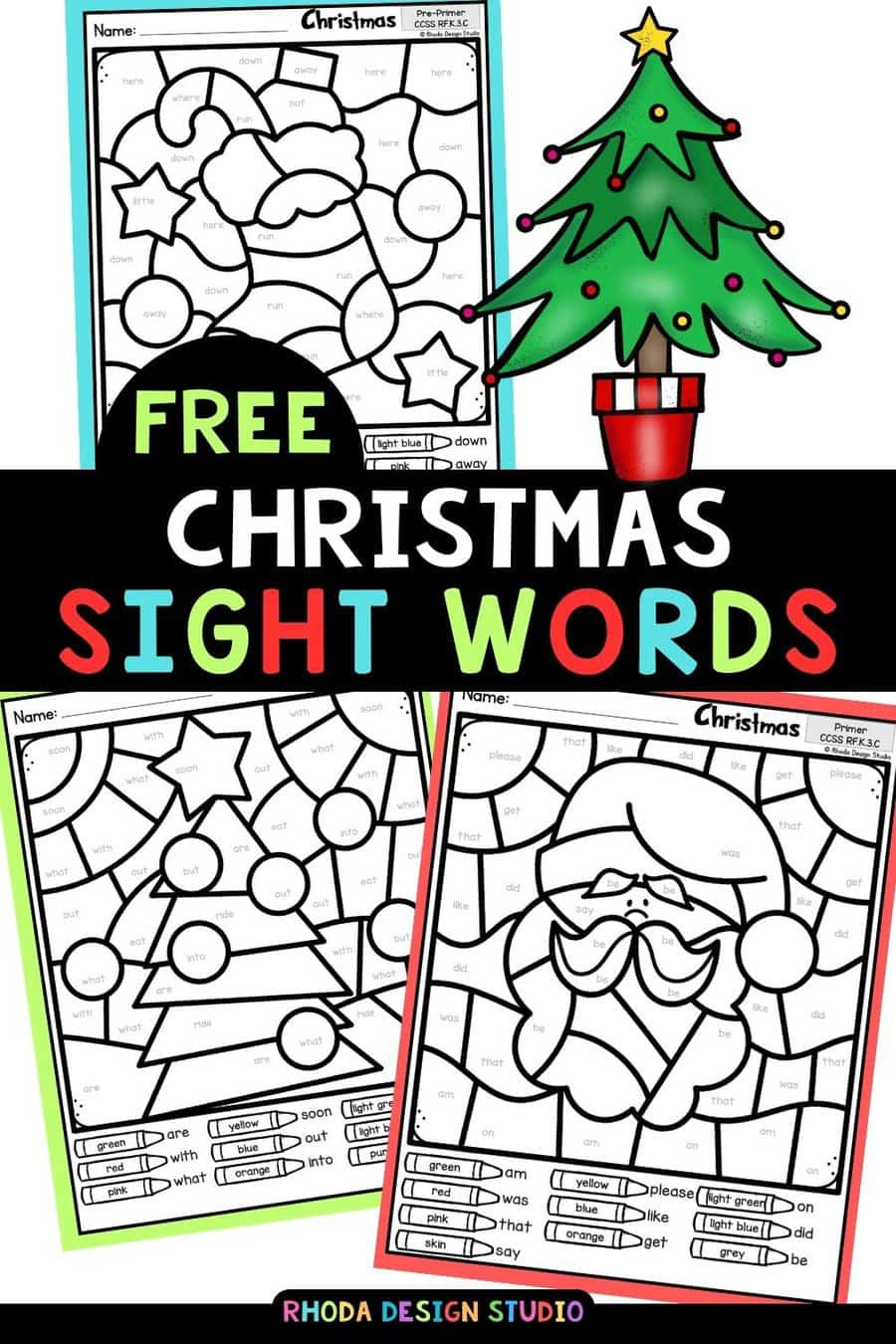 Colorsight Words Christmas Worksheets within Christmas Color by Word Worksheets