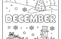 December Coloring Pages For Kids (7 Free Printable Pages) - Easy in Kindergarten Christmas Coloring Worksheets