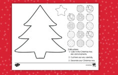 Decorate A Christmas Tree Cut And Paste Worksheet regarding Cut And Paste Christmas Tree Worksheets