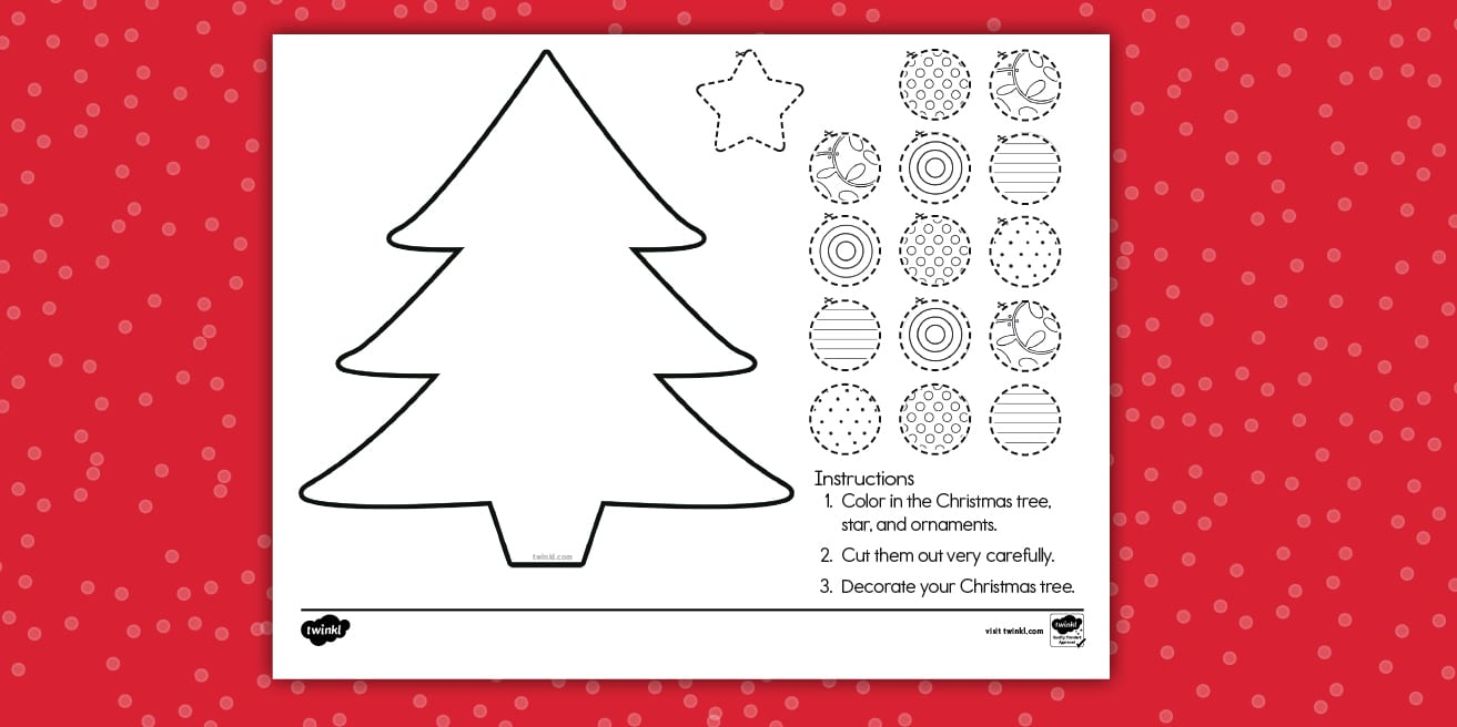 Decorate A Christmas Tree Cut And Paste Worksheet regarding Cut And Paste Christmas Tree Worksheets