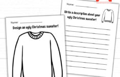 Design An Ugly Christmas Sweater Printable, Ugly Christmas Sweater throughout Design Your Own Ugly Christmas Sweater Worksheets