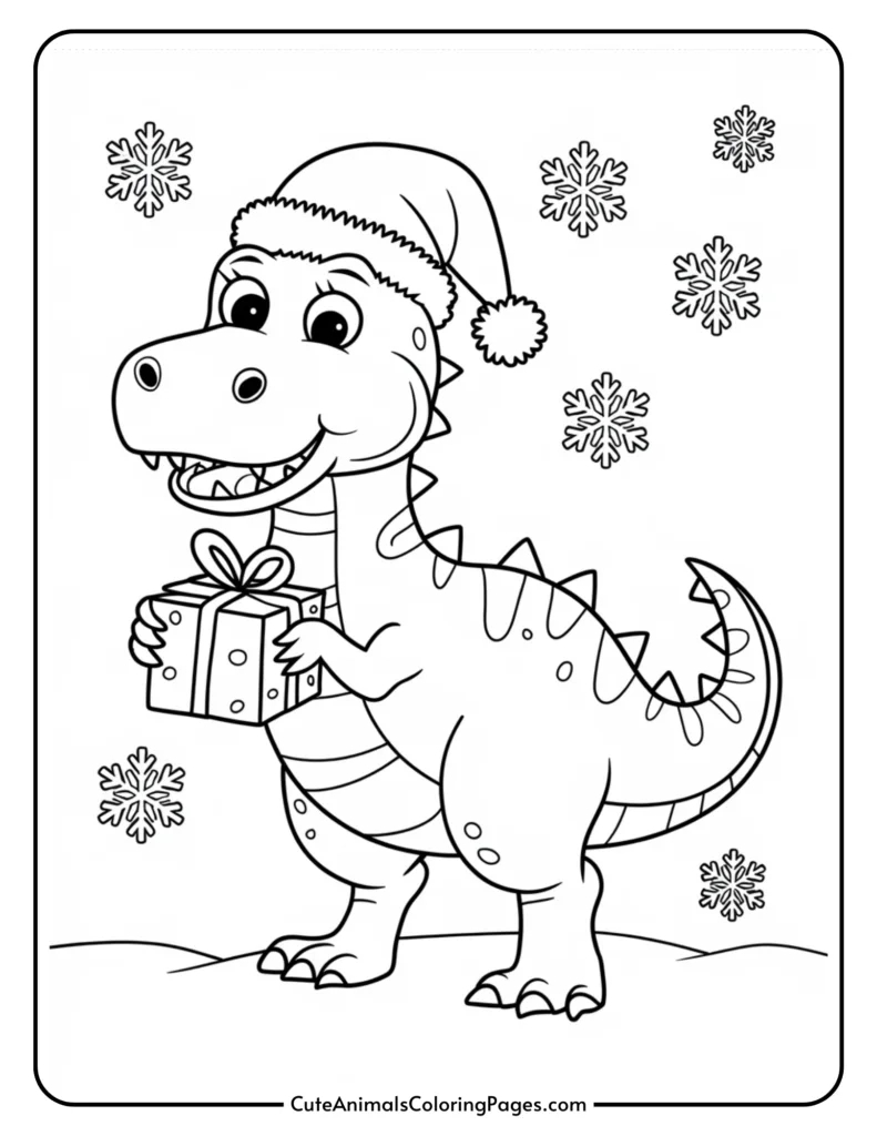Dinosaur Christmas Coloring Pages (8 Free Printables) - Cute regarding Free Printable Christmas Coloring Worksheets