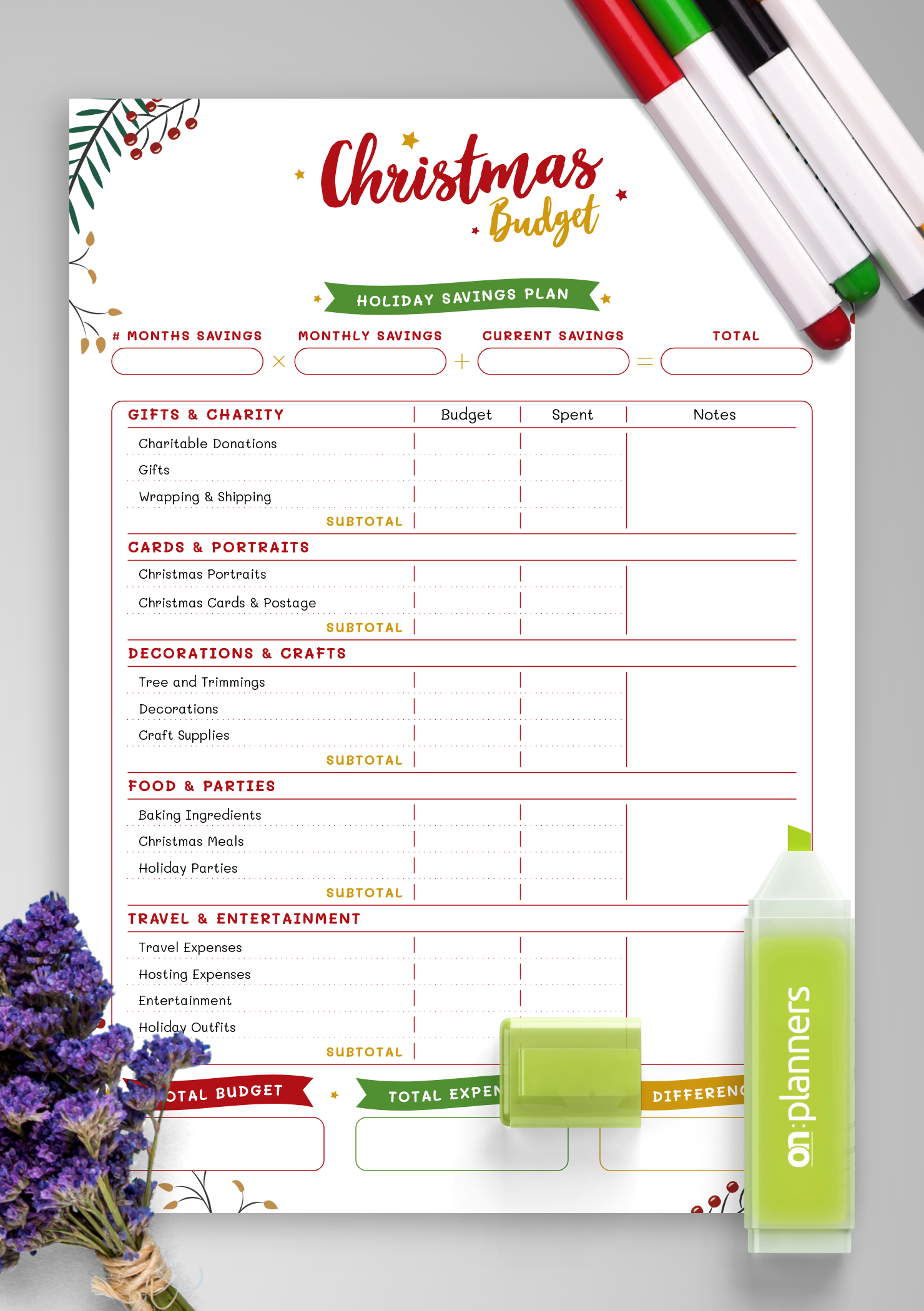 Download Printable Christmas Style - Christmas Budget Pdf inside Christmas Gift Budget Worksheets