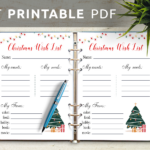 Download Printable White Christmas Wish List Template Pdf With Regard To Christmas Wish List Worksheets