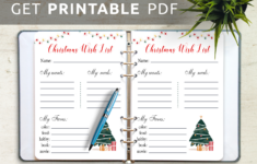 Download Printable White Christmas Wish List Template Pdf with regard to Christmas Wish List Worksheets