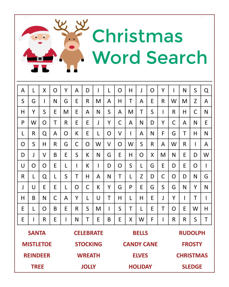 ☃️🎅🏼Santa&amp;#039;S Christmas Word Search Activity Page - Mama Likes This inside Free Christmas Word Search Worksheets