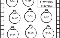 Easy Christmas Math Worksheets - Free! - Kids Activity Zone in Addition and Subtraction Christmas Coloring Worksheets