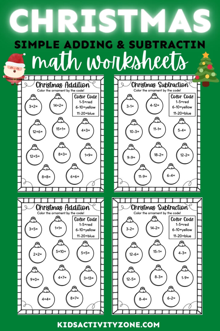 Christmas Math Worksheets Printable